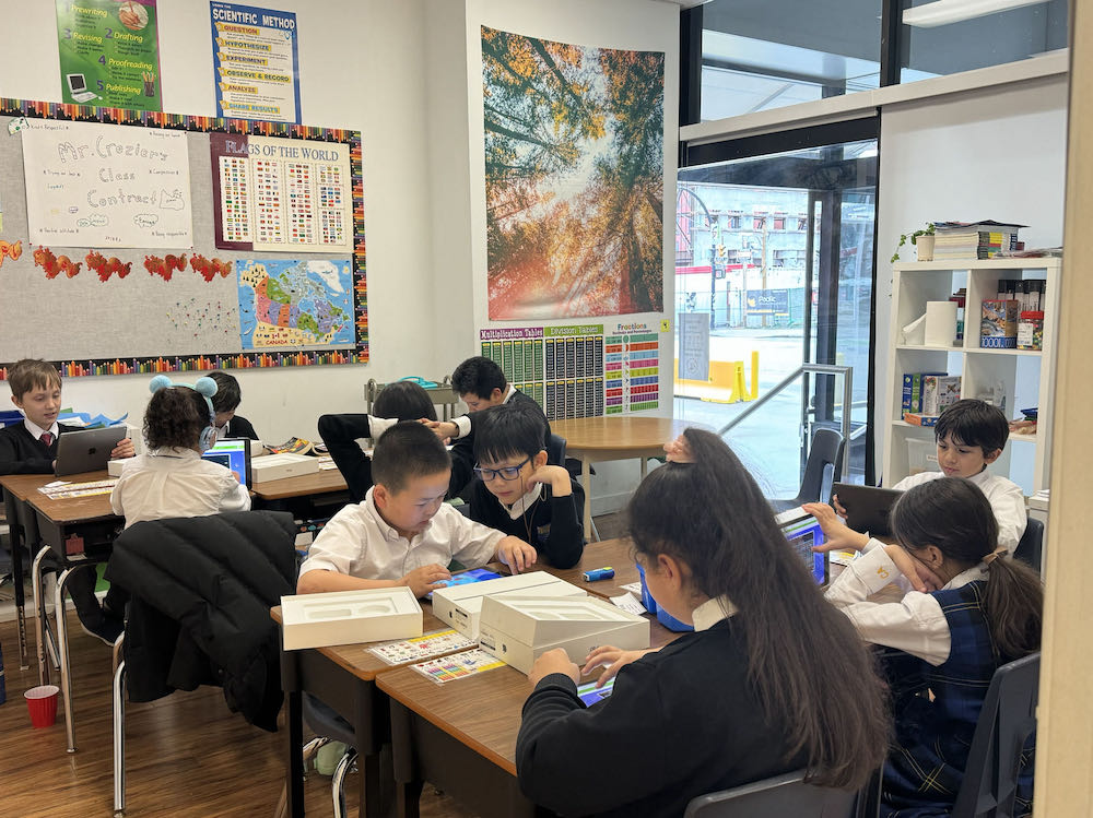 elementary students learning together in small class environment Columbia Academy downtown Vancouver