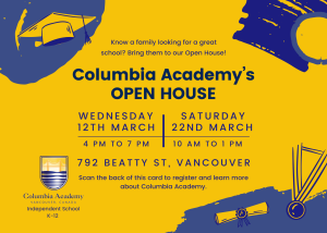 Downtown Vancouver's Only K-12 School - Columbia Academy - Open House