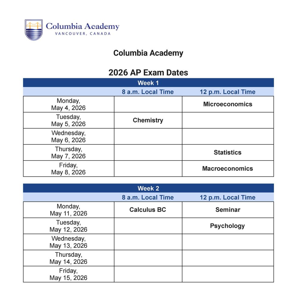 2026 AP Exam Dates