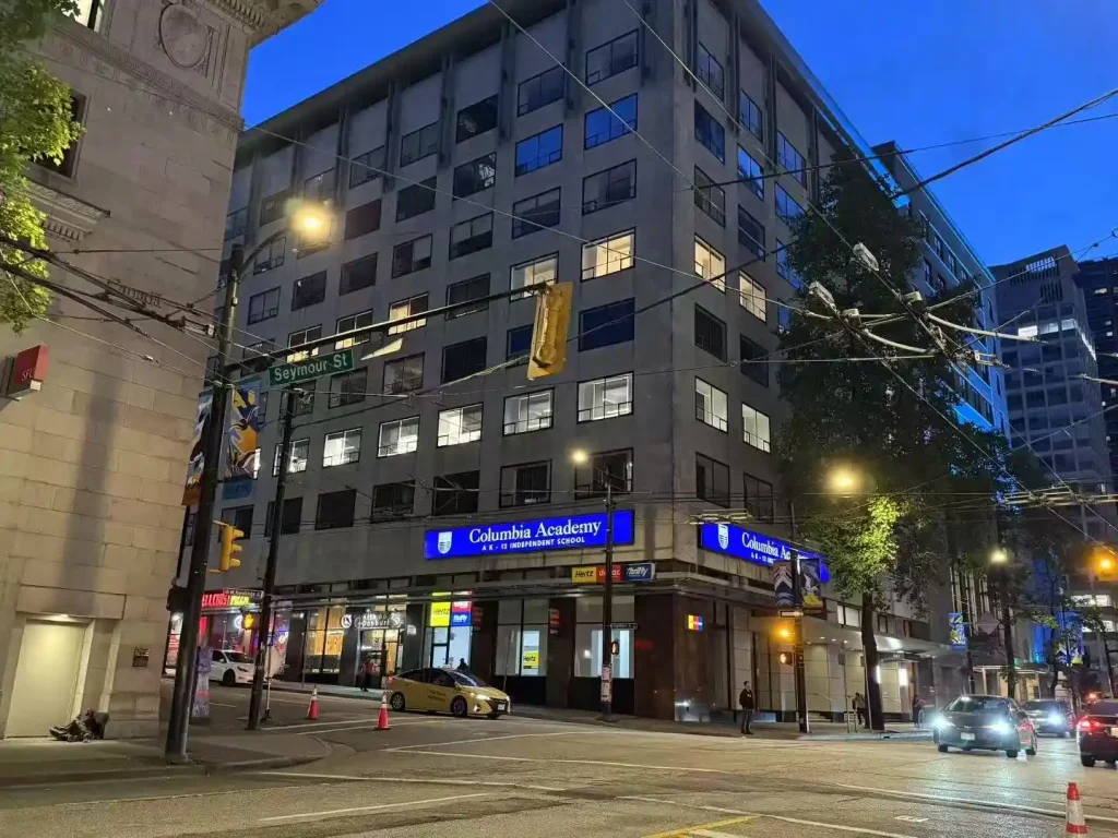 Coal Harbour campus of a private high school in downtown Vancouver near SkyTrain