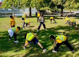 elementary students taking part in outdoor learning in Vancouver
